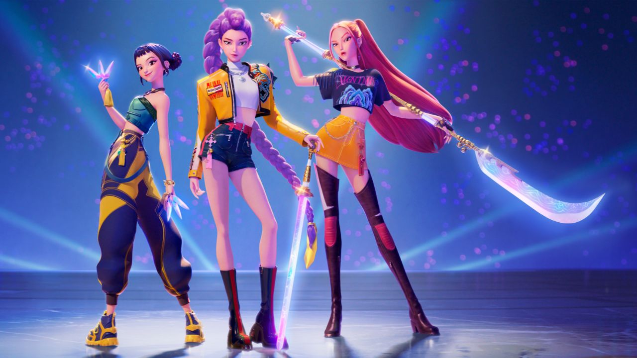 Imagem do filme "Guerreiras do K-pop", filme mais assistido da história da Netflix até hoje