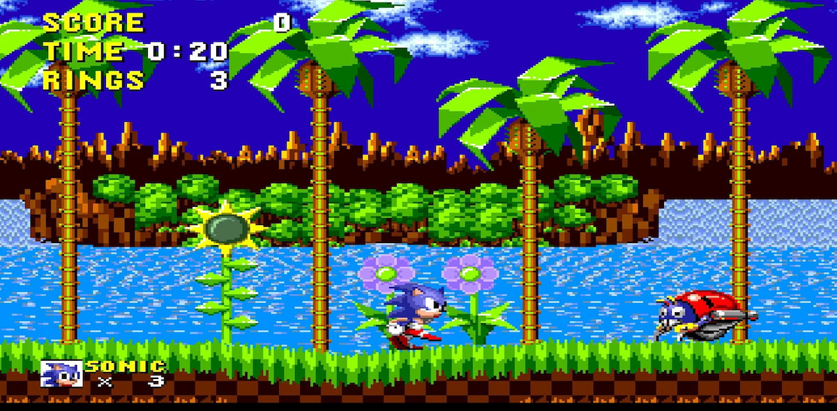 Imagem do jogo Sonic The Heagehog, do Mega Drive